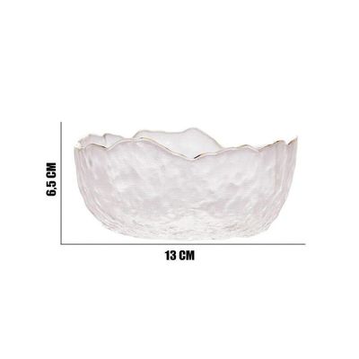 Bowl De Cristal Martleado Borda Dourada Taj 13×6,5cm Wolff