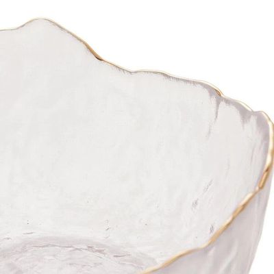 Bowl De Cristal Martleado Borda Dourada Taj 13×6,5cm Wolff