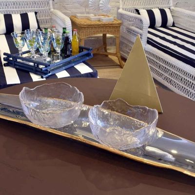 Bowl De Cristal Martleado Borda Dourada Taj 13×6,5cm Wolff