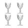 Kit 4 Taças De Vidro Para água Diamante Transparente Emcasatem 340ml