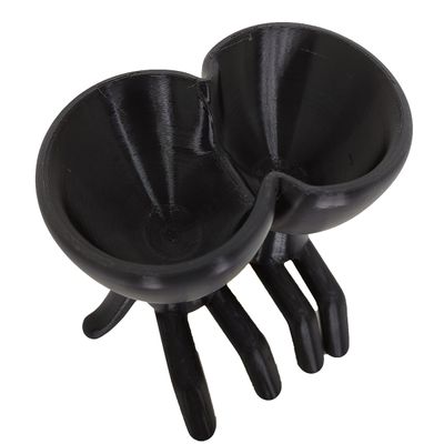 Vaso 3D Abraço Suculentas Decoração 15cm Robert Plant Decorativo Preto