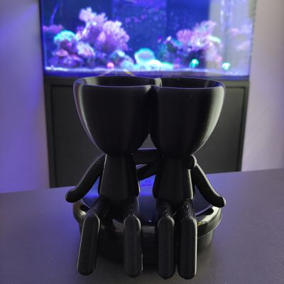 Vaso 3D Abraço Suculentas Decoração 15cm Robert Plant Decorativo Preto