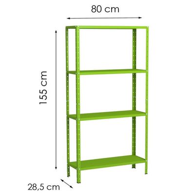 Estante Aço 4 Prateleiras Livros Cozinha Quarto Eaf006 Verde