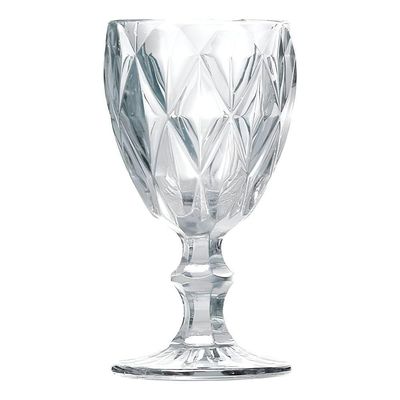 Jogo 8 Taças De Vidro Diamond Diamante Transparente 300ml água Class Home