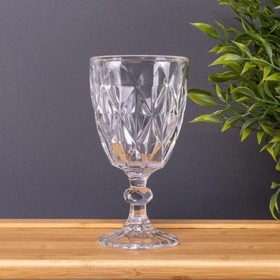 Jogo 8 Taças De Vidro Diamond Diamante Transparente 300ml água Class Home