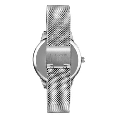 Relógio Lince Feminino Ref:Lrm4809l36 S1sx Caveira Mesh Prateado