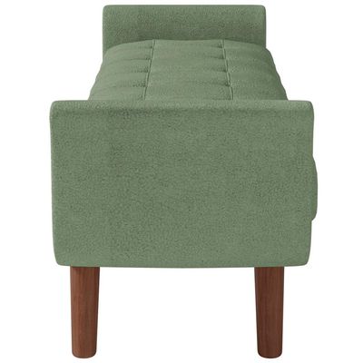 Puff Recamier Decorativo com Pés em Madeira 195 cm Itália P05 Bouclê Oliva - Lyam Decor
