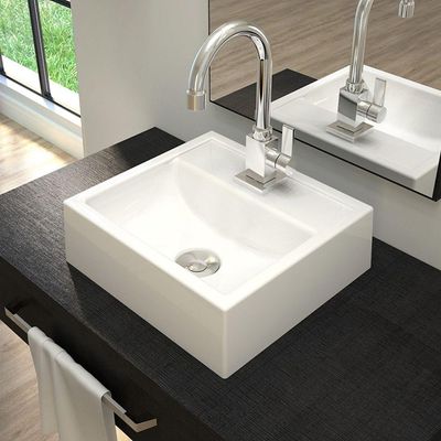 Cuba de Apoio Quadrada C01 Para Banheiro Q32W Branco - Lyam Decor
