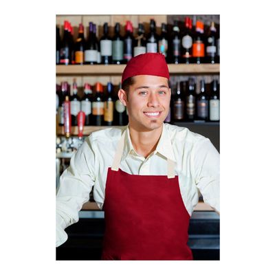 Avental Cintura e Bandana Vermelha Bar Restaurante Vegano