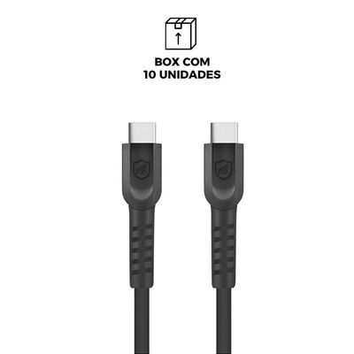 Cabo Dual Shock Tipo C / Type C - Preto - 1,2 m - no Atacado - Caixa Fechada 10 Unidades - Gshield