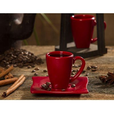 Xícara Elegance Para Café 80ml Vermelha Em Policarbonato Linha Profissional Cook Vem