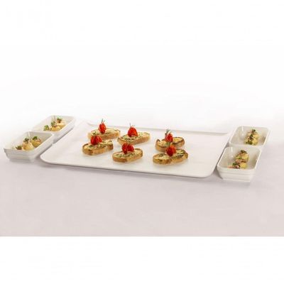 Bandeja Servir Quadrada 30x45 Vermelha Em Polipropileno Linha Tropical Vem