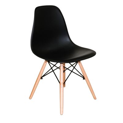 Conjunto 4 Cadeiras Charles Eames Eiffel Concha Fixa - PRETO