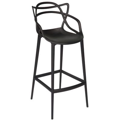 Kit - 3 X Banquetas Médias Masters Allegra - 66 Cm - Preto