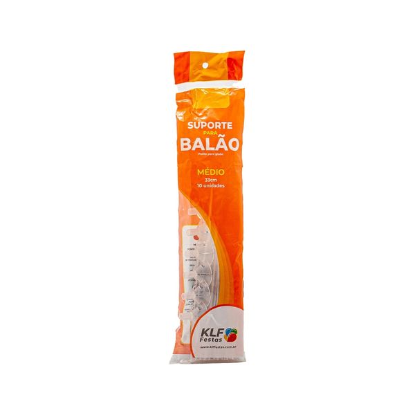 Suporte Para Balão Klf Festas 33cm com 10 Unidades Cristal