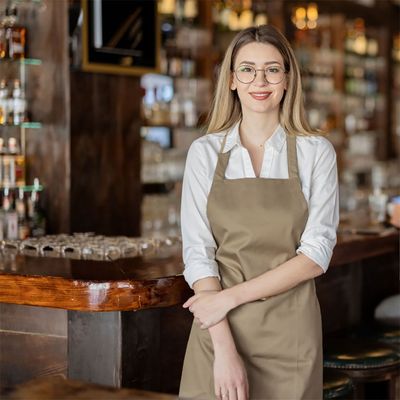 Avental Caqui Profissional Bege Chef Barista Bartender 10un