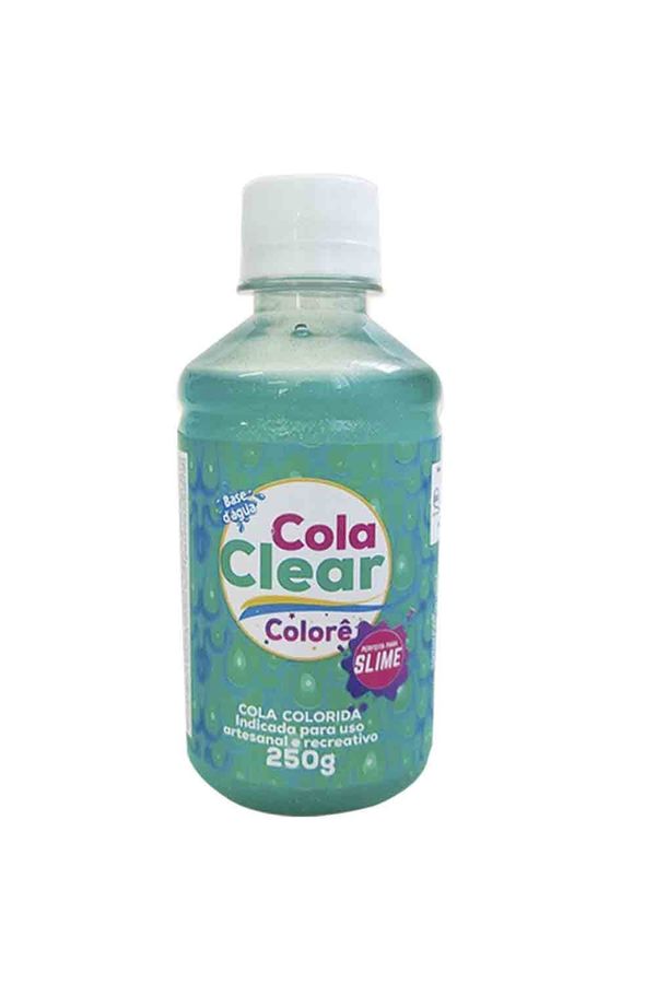 Cola Colorida com Glitter Clear Funny com 250g Verde