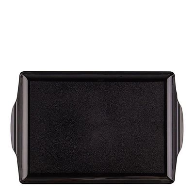 Bandeja Square Retangular 23x35 Preta Em Polipropileno Linha Tropical Vem