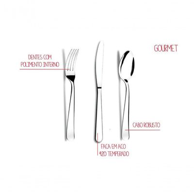 Jogo De Colher De Sobremesa 12 Peças - Gourmet 181 X 1,5 Mm
