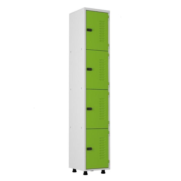 Armário Roupeiro Aço 4 Portas Academia Guarda Volume Verde