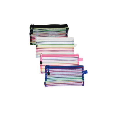 Envelope Malote Le com Zíper com Listras Coloridas 105x148mm Estampas Diversas - Item Sortido