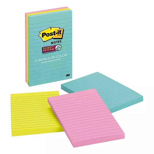 Bloco Adesivo Post It 3M Neon Color 98,4x149mm 135 Folhas