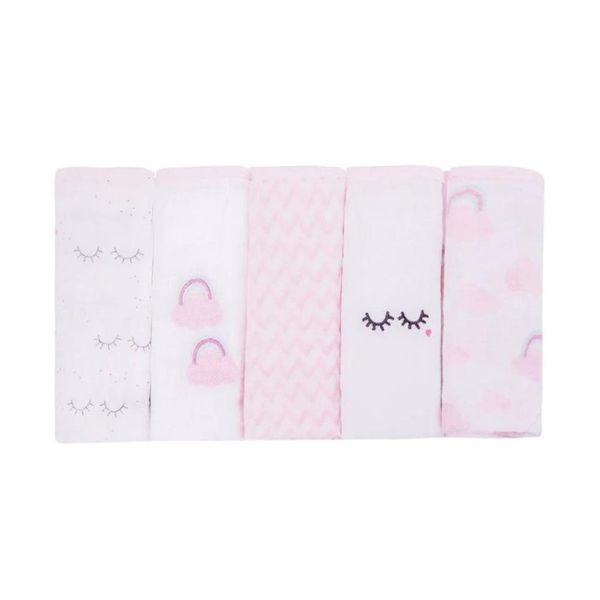 Kit Fralda Soft Premium Com 5 Pçs Cílios Rosa Papi