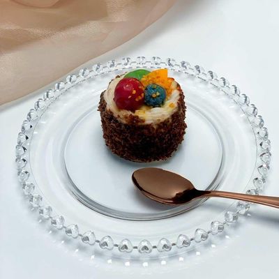 Jogo 4 Pratos De Sobremesa De Cristal Coração 20cm Lyor