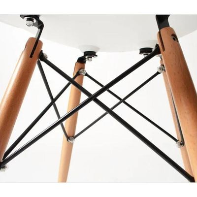 Cadeira Eiffel Charles Eames de Plástico Reciclável Branca com Base de Madeira DSW L15 - Gran Belo