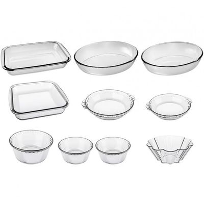 Conjunto de Travessas Refratárias Marinex em Vidro - 10 Peças Transparente