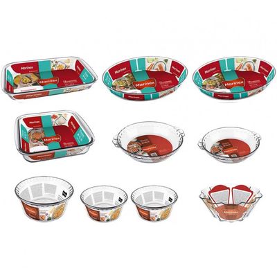 Conjunto de Travessas Refratárias Marinex em Vidro - 10 Peças Transparente