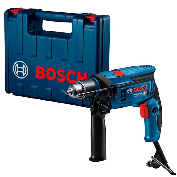 Furadeira de Impacto Bosch GSB 13 RE com Acessórios e Maleta Plástica Azul / 127V