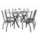 Conjunto de Mesa Retangular Miami Fabone com 6 Cadeiras Estofadas Preto