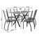 Conjunto de Mesa Retangular Miami Fabone com 6 Cadeiras Estofadas Preto