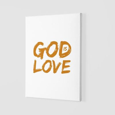 Quadro Placa Decorativa - Frase God Is Love (deus é Amor)