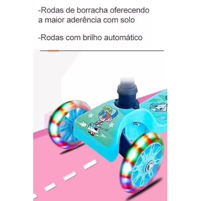 Patinete Dobrável Infantil 3 Rodinhas Azul Lazer criança