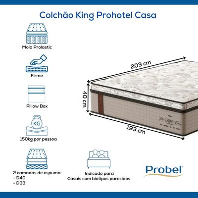 Colchão King Mola Probel Prohotel Casa (193x203x40cm)