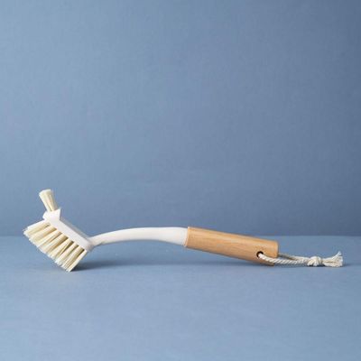 Escova De Limpeza Duo Com Cabo De Bambu Off White