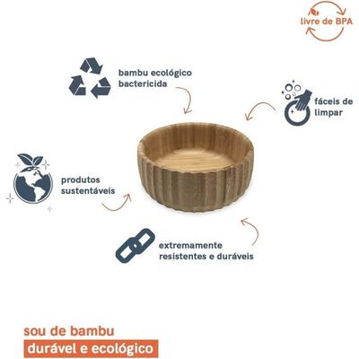 Bowl Canelado De Bambu Médio 19cm - Oikos