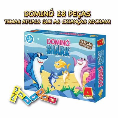 Jogo Dominó Shark - 28 peças - Algazarra