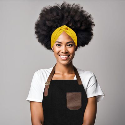 Faixa de Cabelo Bandana Amarelo Chef Cozinha Restaurante SPA