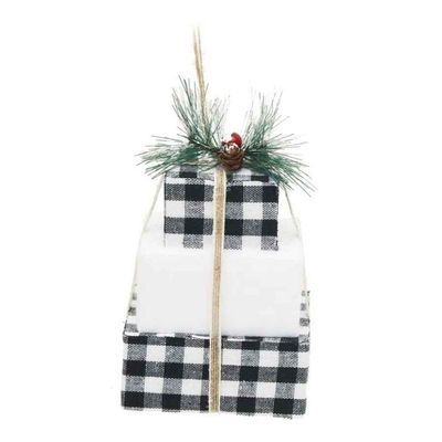Enfeite Para Pendurar Presentes Xadrez/preto/branco Ref.1923348 Com 1 Unidade
