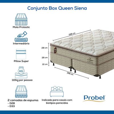 Conjunto Box Queen Mola Probel Siena (158x198x54cm)