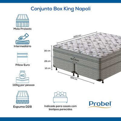 Conjunto Box King Mola Probel Napoli (193x203x56cm)