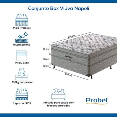 Conjunto Box Viúva Mola Probel Napoli (128x188x56cm)
