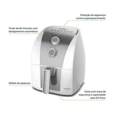 Air Fryer Britânia 5,5L Antiaderente Redstone 1500W BAF52 220V