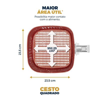 Air Fryer Britânia 5,5L Antiaderente Redstone 1500W BAF52 220V