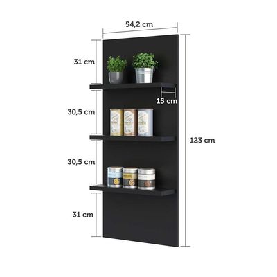 Bancada Mesa Gourmet Para Cozinh e Painel Suprema Preto