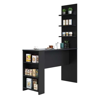 Bancada Mesa Gourmet Para Cozinh e Painel Suprema Preto