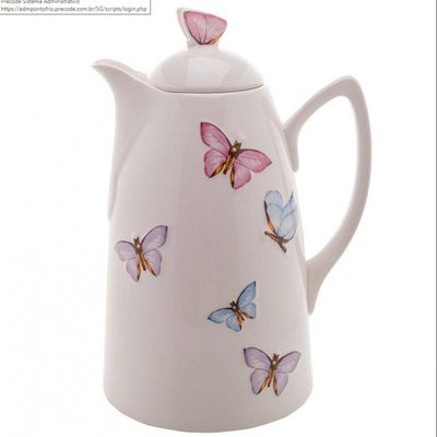 Garrafa Térmica Wolff Borboletas 900 ml Branco